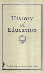 Cover of: History of education.