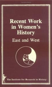 Cover of: Recent work in women's history: East and West