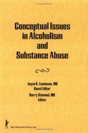 Cover of: Conceptual issues in alcoholism and substance abuse