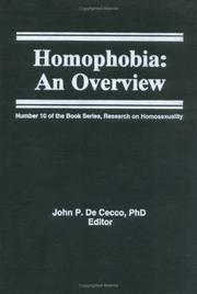 Cover of: Homophobia by John P. De Cecco