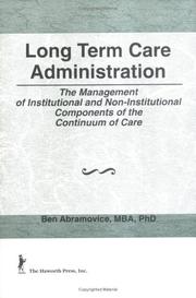 Cover of: Long term care administration