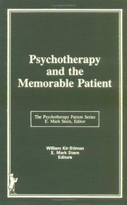 Cover of: Psychotherapy and the Memorable Patient (Psychotherapy Patient Series) (Psychotherapy Patient Series)