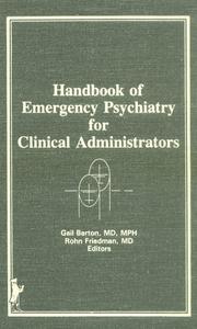 Cover of: Handbook of emergency psychiatry for clinical administrators