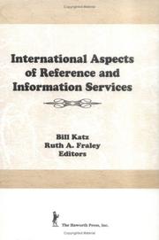 Cover of: International aspects of reference and information services by edited by Bill Katz and Ruth Fraley.