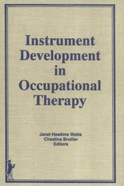 Cover of: Instrument development in occupational therapy