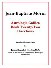 Cover of: Astrologia gallica: book twenty-two, directions