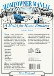 Cover of: Homeowner Manual: A Model for Home Builders