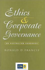 Cover of: Ethics and Corporate Governance by Ronald D. Francis