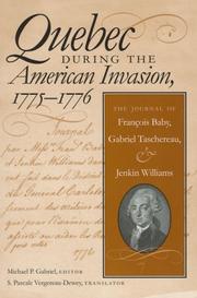 Cover of: Québec during the American invasion, 1775-1776 by Baby, François