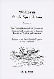 Cover of: Studies in Stock Speculation, Vol. 2