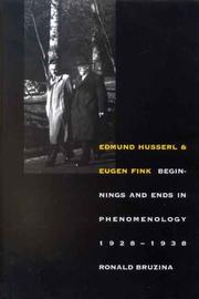 Cover of: Edmund Husserl and Eugen Fink: Beginnings and Ends in Phenomenology, 1928-1938 (Yale Studies in Hermeneutics)