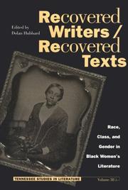 Cover of: Recovered Writers/Recovered Texts by Dolan Hubbard