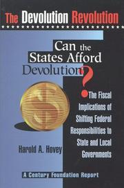 Cover of: Can the states afford devolution?: the fiscal implications of shifting federal responsibilities to state and local governments
