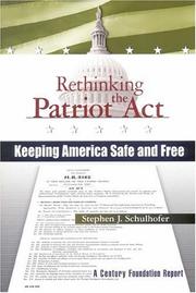 Cover of: Rethinking the Patriot Act by Stephen J. Schulhofer