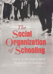 Social Organization of Schooling cover