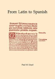 Cover of: From Latin to Spanish by Paul M. Lloyd