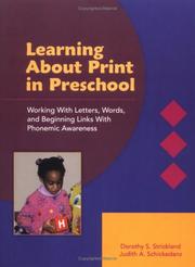 Cover of: Learning About Print in Preschool: Working with Letters, Words, and Beginning Links with Phonemic Awareness