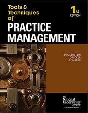 Cover of: Tools & techniques of practice management