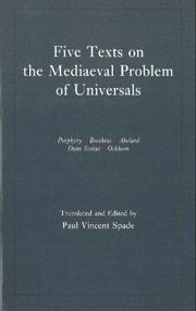 Five Texts on the Mediaeval Problem of Universals by Paul Vincent Spade
