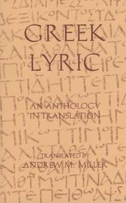 Cover of: Greek lyric: an anthology in translation