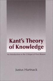 Kants erkendelsesteori by Justus Hartnack