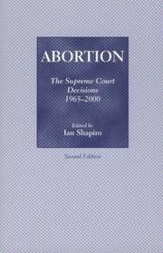 Cover of: Abortion: the Supreme Court decisions, 1965-2000