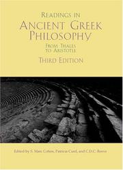 Cover of: Readings in ancient Greek philosophy: from Thales to Aristotle