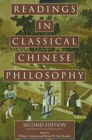 Cover of: Readings in classical Chinese philosophy by edited by Philip J. Ivanhoe and Bryan W. Van Norden.