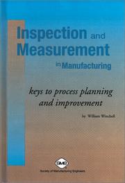 Cover of: Inspection and measurement in manufacturing: keys to process planning and improvement