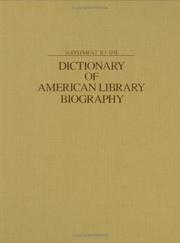 Cover of: Supplement to the Dictionary of American library biography by edited by Wayne A. Wiegand.