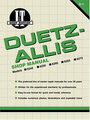 Cover of: Deutz-Allis Shop Manual: Models 6240,6250,6260, 6265, 6275 (I & T Shop Service)