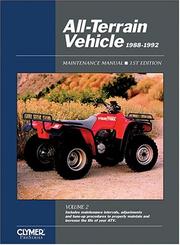 Cover of: All-terrain vehicle 1988-1992: maintenance manual.