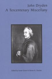 Cover of: John Dryden: a tercentenary miscellany