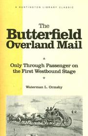 Cover of: The Butterfield Overland Mail | Waterman L. Ormsby