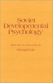 Cover of: Soviet developmental psychology: an anthology