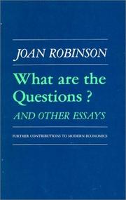 Cover of: What are the questions? by Robinson, Joan