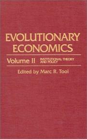 Cover of: Evolutionary Economics by Marc R. Tool
