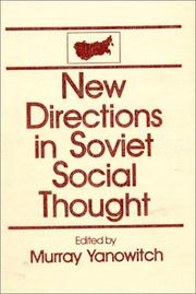 Cover of: New Directions in Soviet Social Thought: An Anthology (The USSR in Transition)