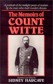 Cover of: The memoirs of Count Witte by Vitte, S. I͡U. graf