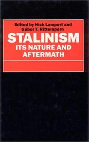 Cover of: Stalinism by edited by Nick Lampert and Gábor T. Rittersporn.