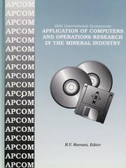Cover of: 26th Proceedings of the Application of Computers and Operations Research in the Mineral Industry | 