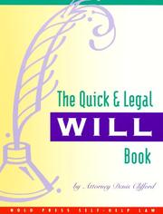 Cover of: The quick & legal will book by Denis Clifford