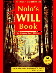 Cover of: Nolo's will book