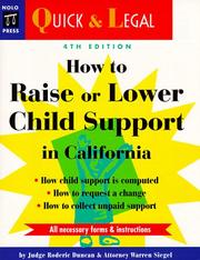 Cover of: How to raise or lower child support in California