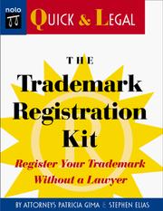 Cover of: The trademark registration kit by Patricia Gima