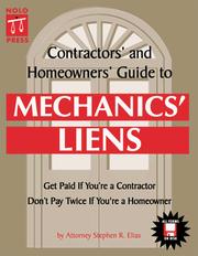Cover of: Contractors' and homeowners' guide to mechanics' liens