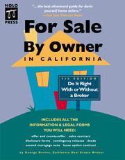 Cover of: For Sale by Owner in California by George Devine