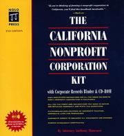 Cover of: The California Nonprofit Corporation Kit by Anthony Mancuso