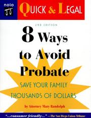 Cover of: 8 Ways to Avoid Probate, 2nd Ed. by Mary Randolph
