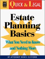 Cover of: Estate planning basics by Denis Clifford